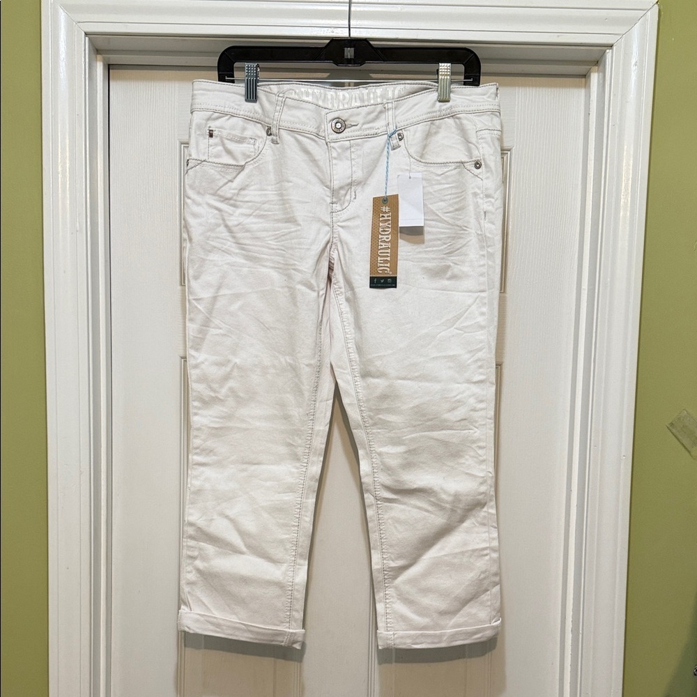 Hydraulic - Bailey Low Rise Cropped White Jeans - size 13/14